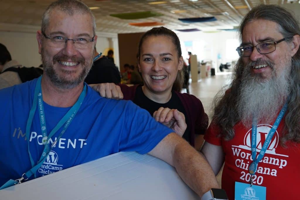 Jose Luis Losada, Sacra y Miguel Angel Terrón en la WordCamp Chiclana 2020